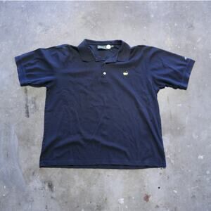 Masters Collection Augusta National Golf Black Polo Shirt Mens Large Logo Cotton